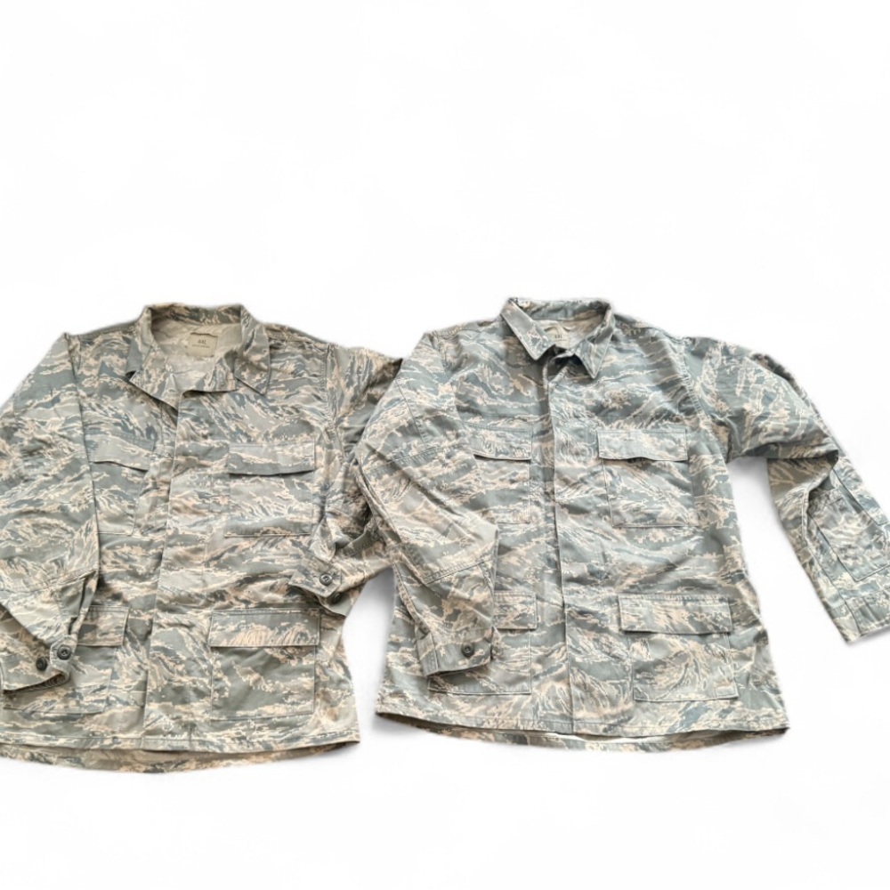 Air Force Army Mens 44L Digital Camo Tiger Stripe SPM1c1 Military Coat Lot Of 2